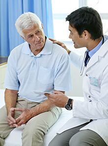 a patient with prostate in a specialist appointment