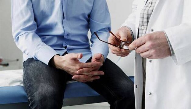 the doctor gives recommendations to the patient with prostate