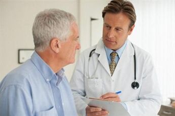 The patient with prostatitis in a consultation with a urologist